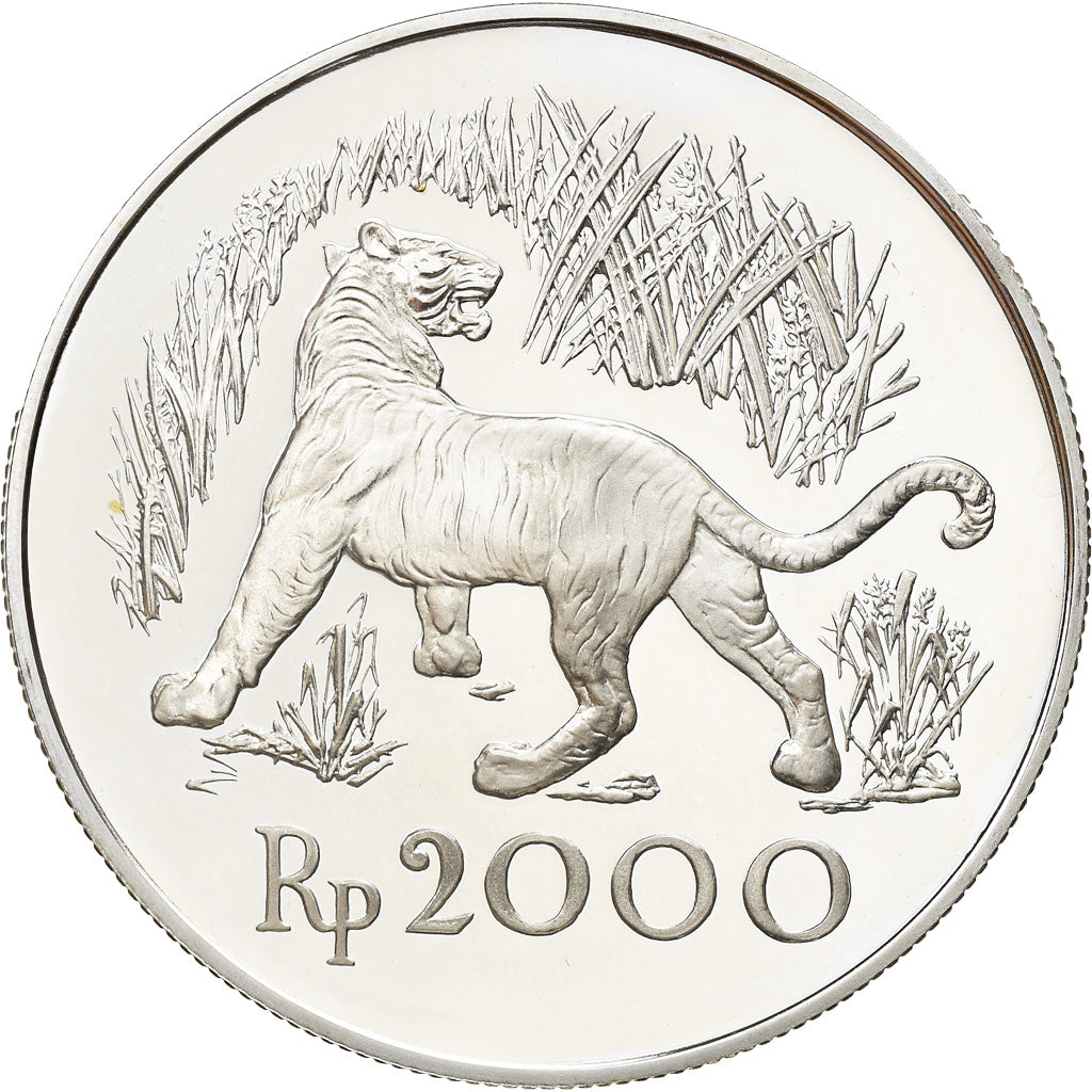 Münze, Indonesien, 2000 Rupiah, 1974, Proof, STGL, Silber, KM:39a