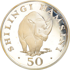 Coin, Tanzania, 50 Shilingi, 1974, Proof, MS(65-70), Silver, KM:8a