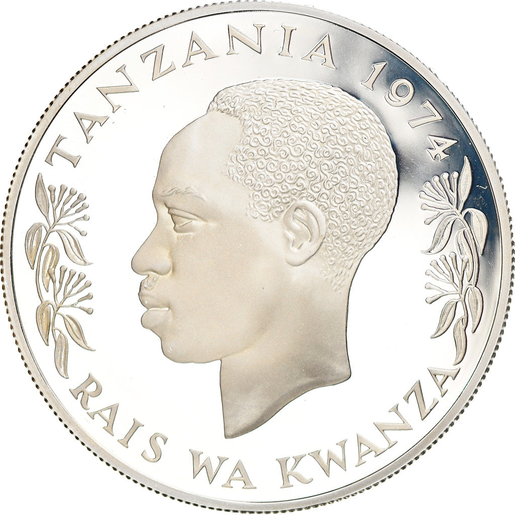 Moneta, Tanzania, 50 Shilingi, 1974, Proof, MS(65-70), Srebro, KM:8a
