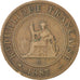 FRENCH INDO-CHINA, Cent, 1887, Paris, KM #1, VF(30-35), Bronze, 31, Lecompte...