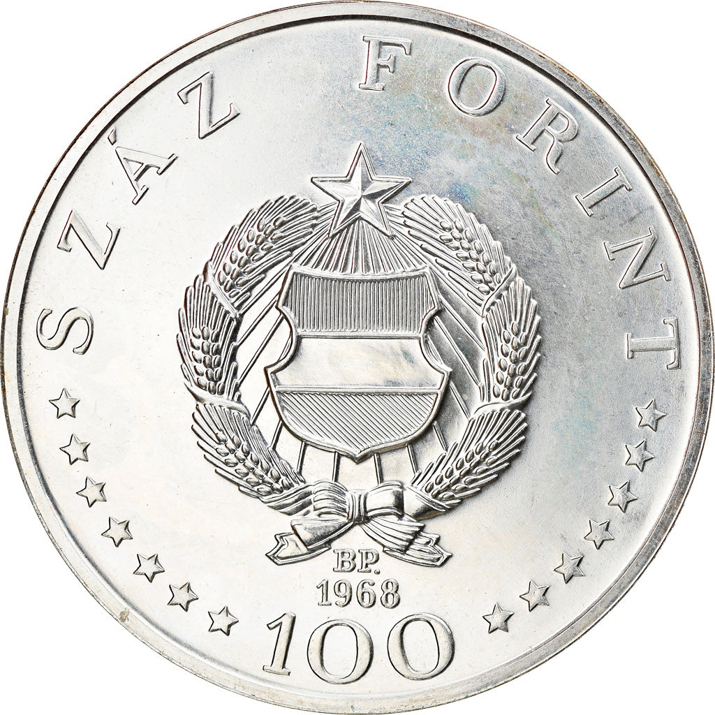 Coin, Hungary, 100 Forint, Szaz, 1968, MS(60-62), Silver, KM:584