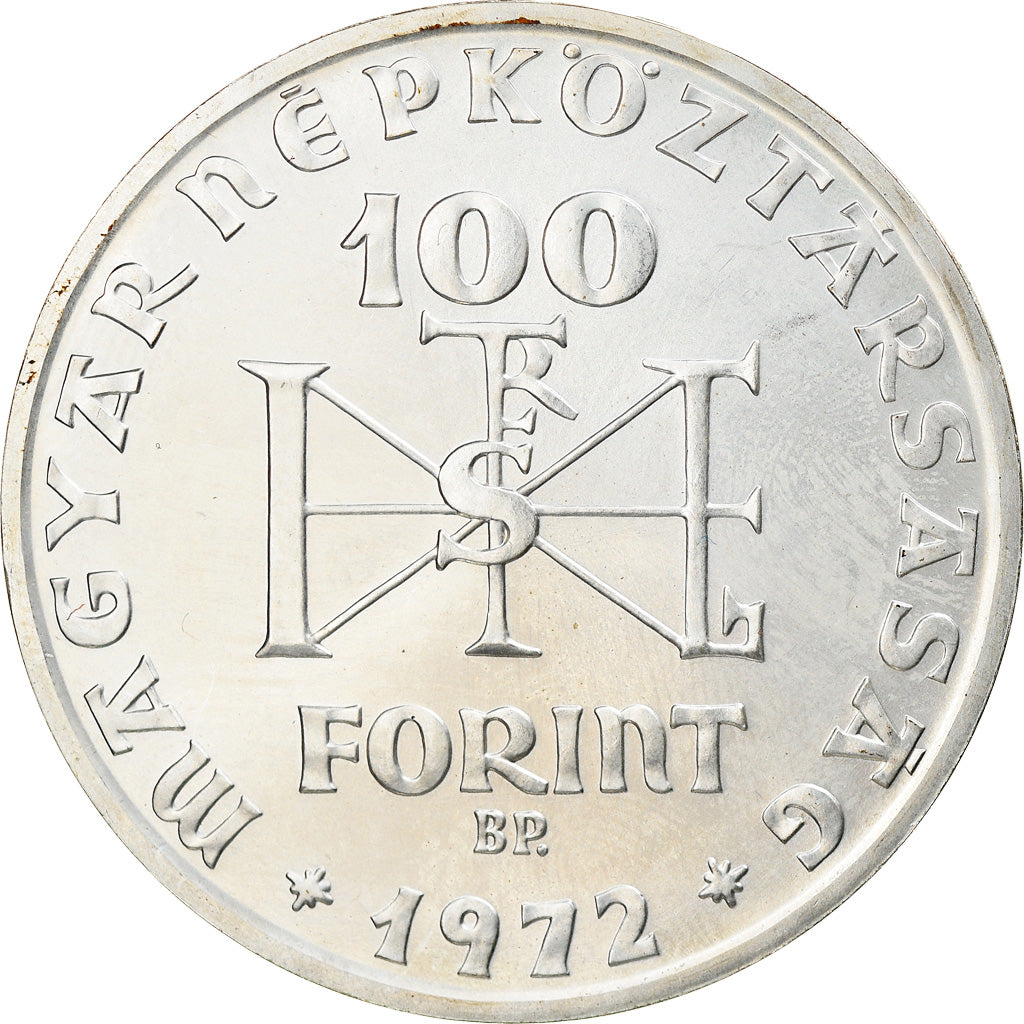 Coin, Hungary, 100 Forint, Szaz, 1972, MS(60-62), Silver, KM:597