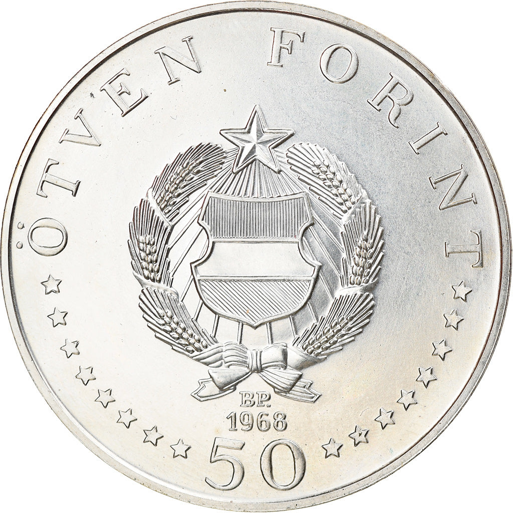 Coin, Hungary, 50 Forint, Otven, 1968, MS(63), Silver, KM:582