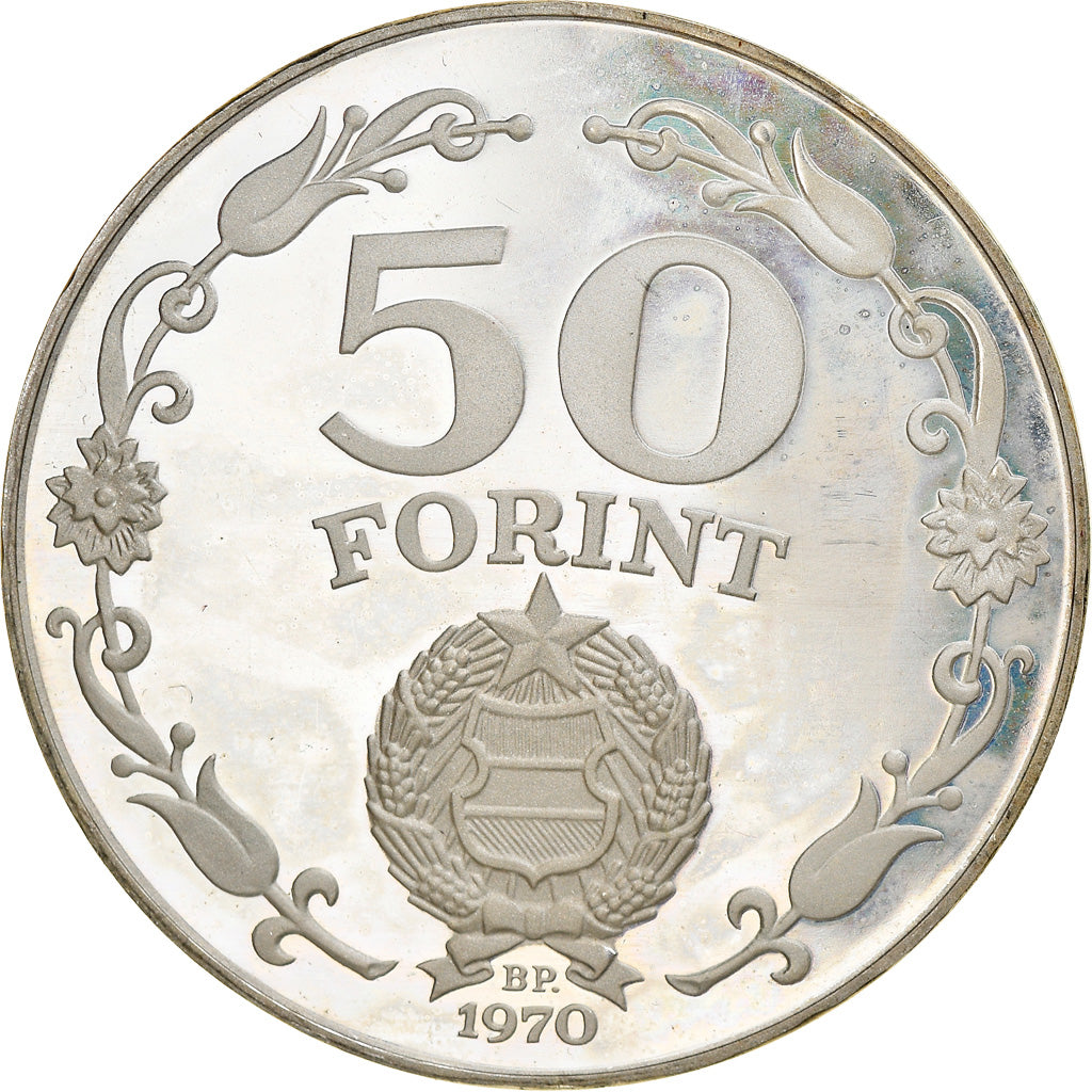 Coin, Hungary, 50 Forint, Otven, 1970, Proof, MS(63), Silver, KM:592