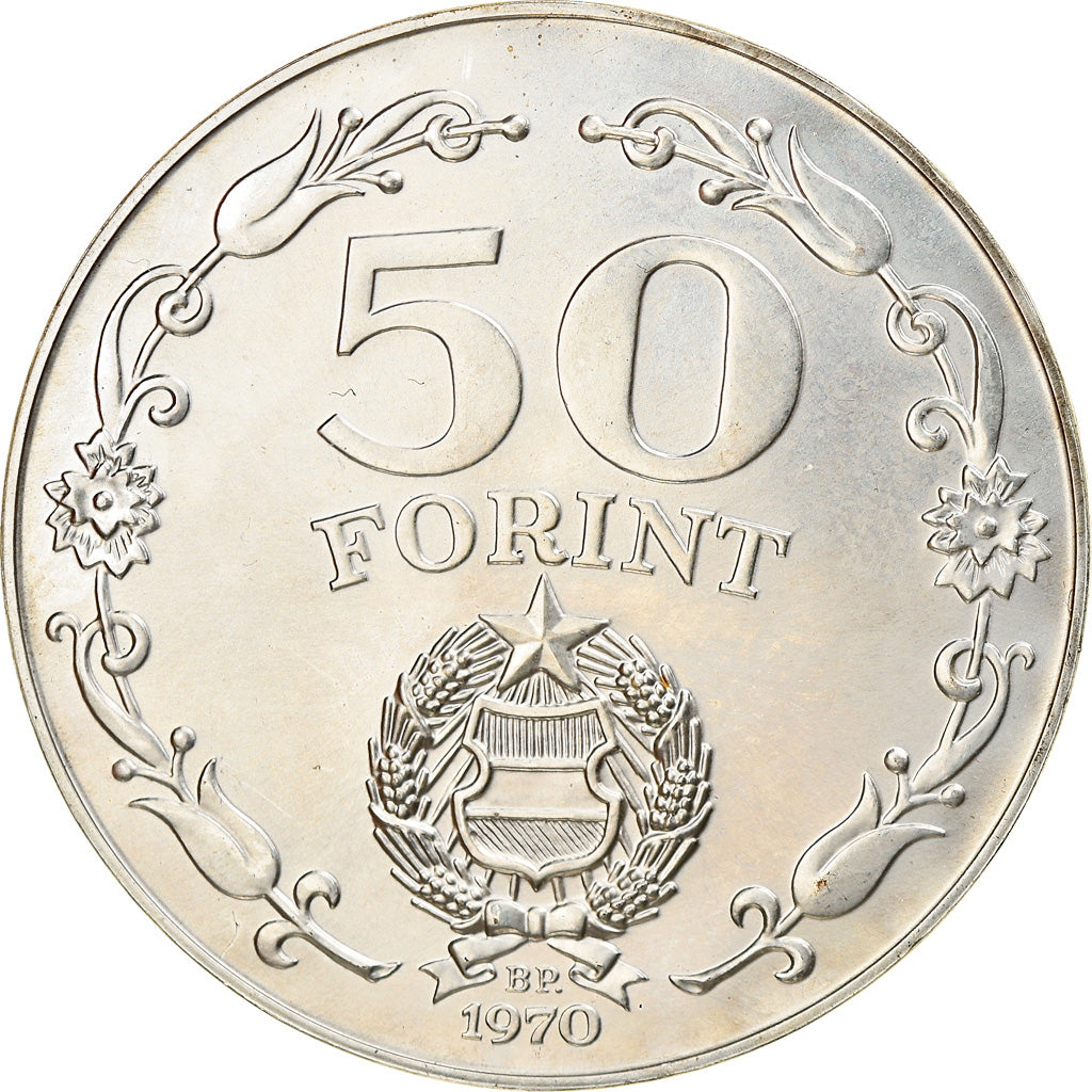Coin, Hungary, 50 Forint, Otven, 1970, MS(63), Silver, KM:592