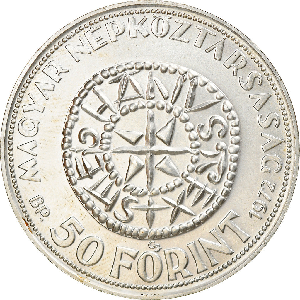 Coin, Hungary, 50 Forint, Otven, 1972, Budapest, MS(63), Silver, KM:596