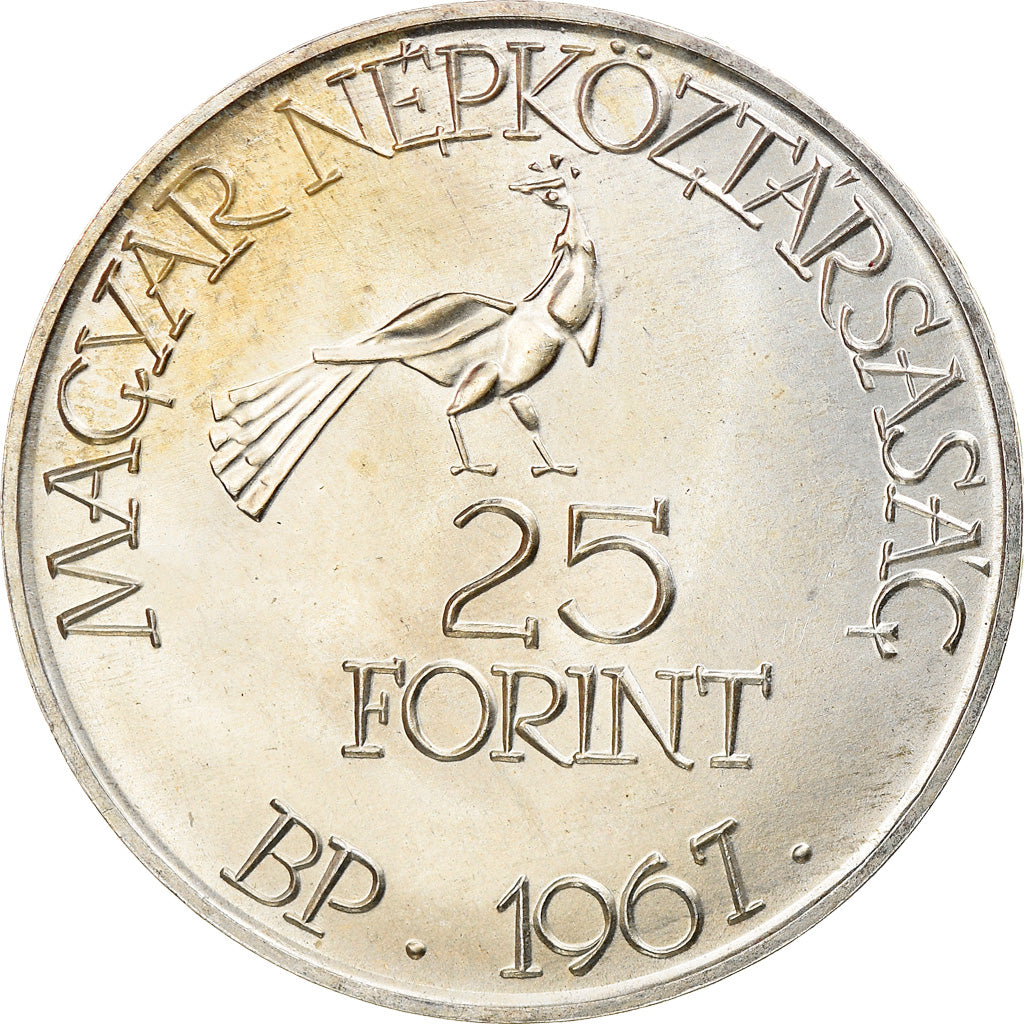 Coin, Hungary, 25 Forint, Huszonot, 1967, AU(55-58), Silver, KM:577
