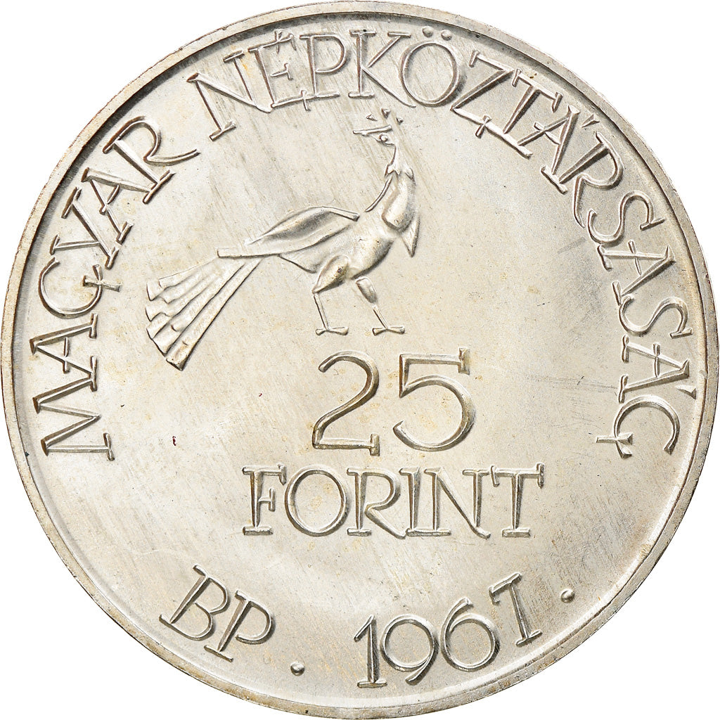Coin, Hungary, 25 Forint, Huszonot, 1967, AU(55-58), Silver, KM:577