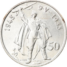 Coin, Czechoslovakia, 50 Korun, 1955, AU(50-53), Silver, KM:44