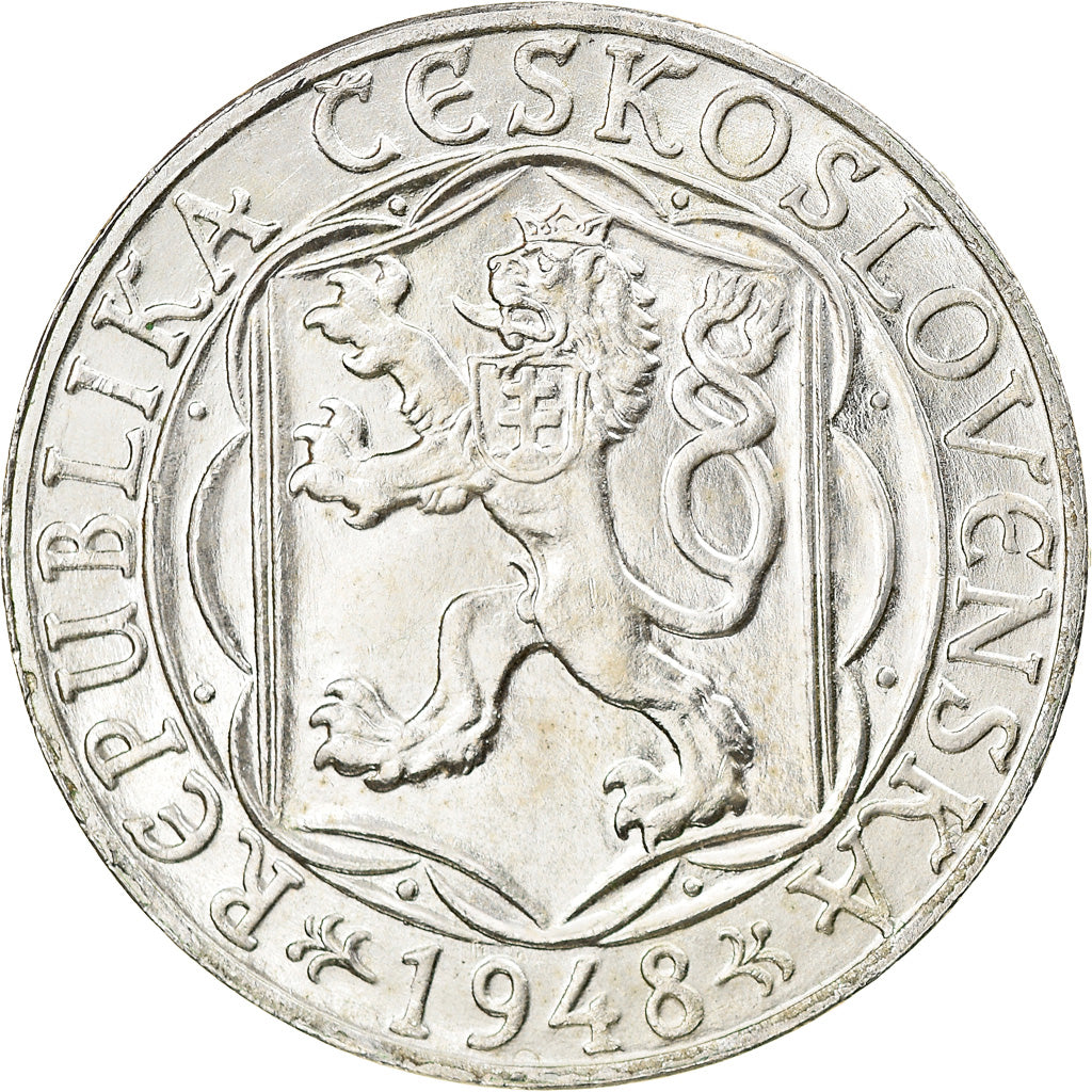 Coin, Czechoslovakia, 100 Korun, 1948, AU(55-58), Silver, KM:26
