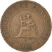FRENCH INDO-CHINA, Cent, 1888, Paris, KM #1, EF(40-45), Bronze, 31, Lecompte...