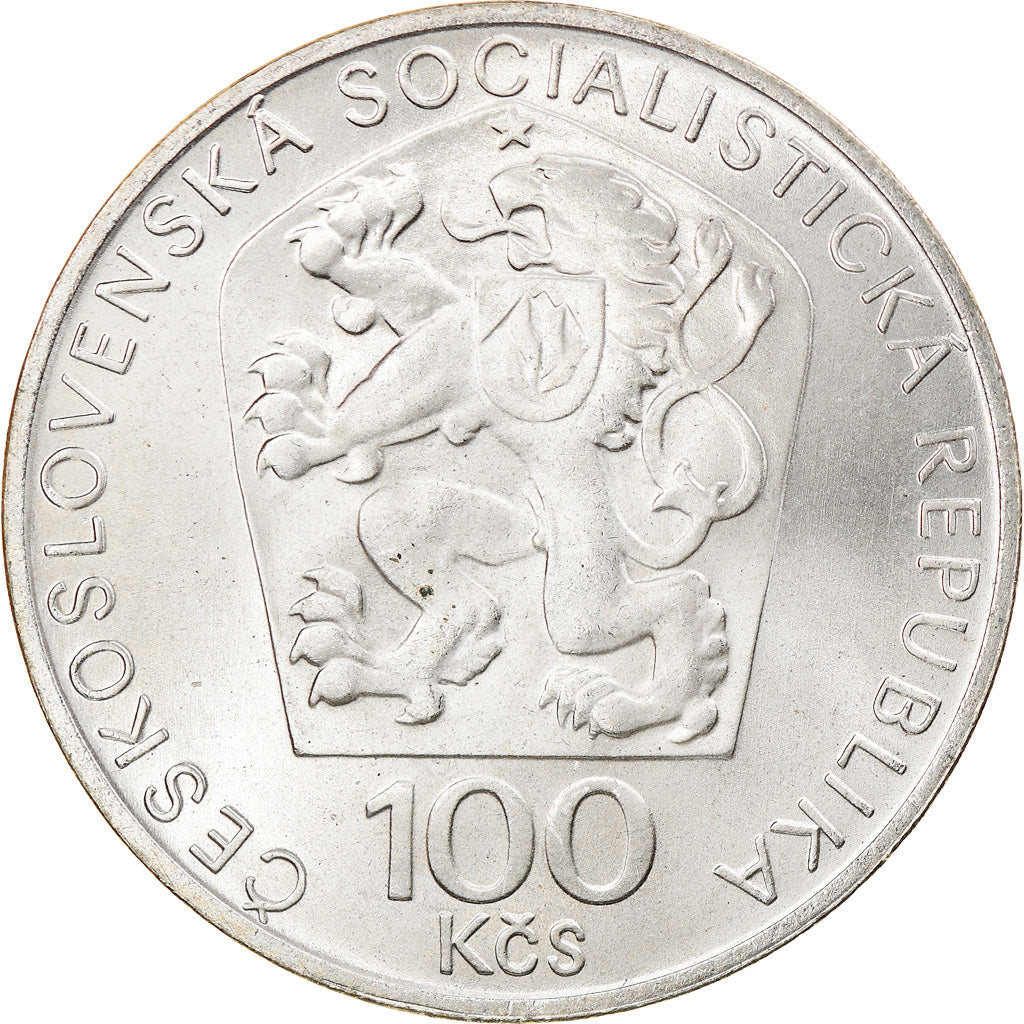 Coin, Czechoslovakia, 100 Korun, 1974, AU(55-58), Silver, KM:82