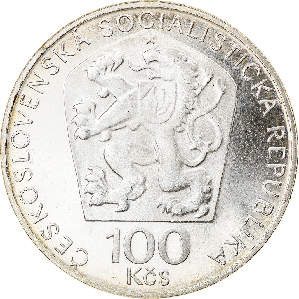 Coin, Czechoslovakia, 100 Korun, 1974, MS(60-62), Silver, KM:82