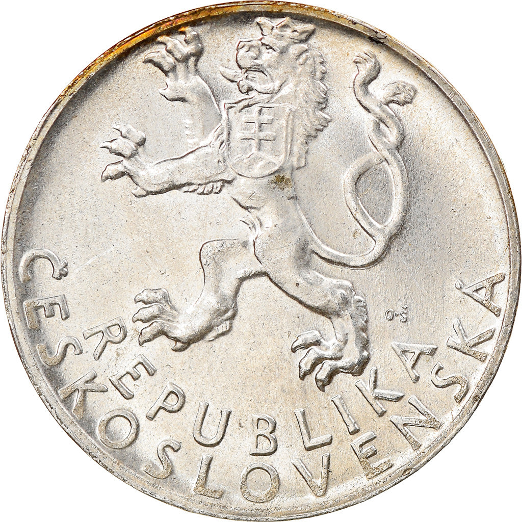 Coin, Czechoslovakia, 50 Korun, 1947, AU(55-58), Silver, KM:24