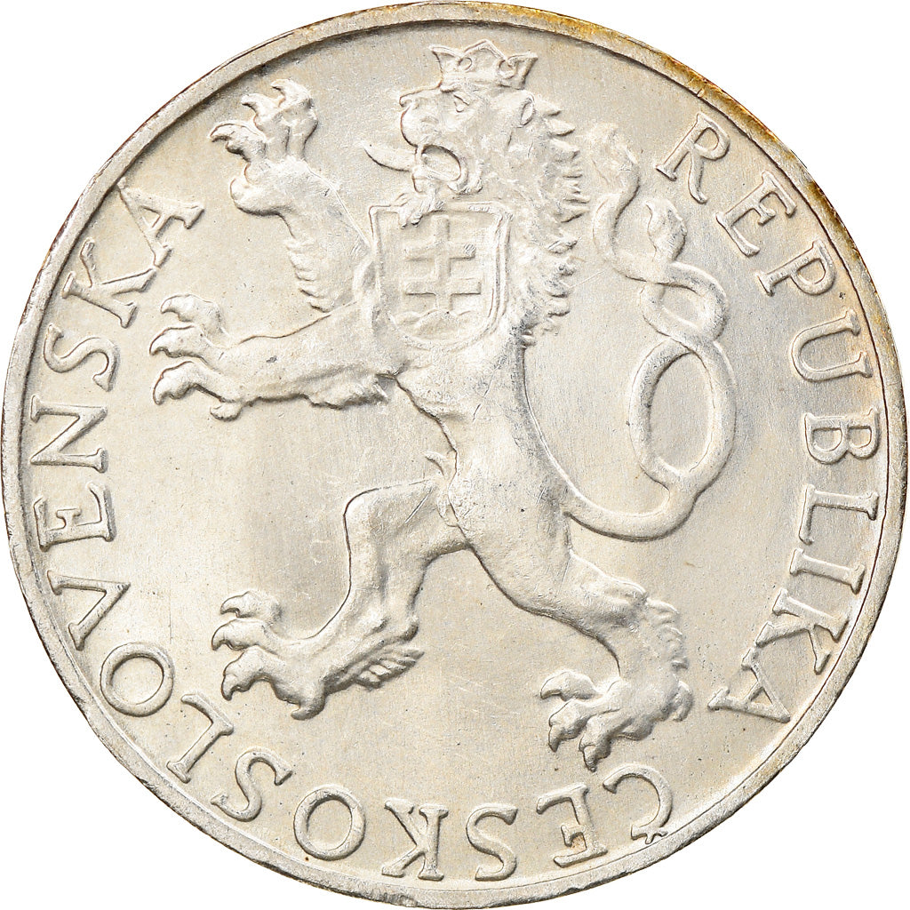 Coin, Czechoslovakia, 50 Korun, 1948, AU(55-58), Silver, KM:25