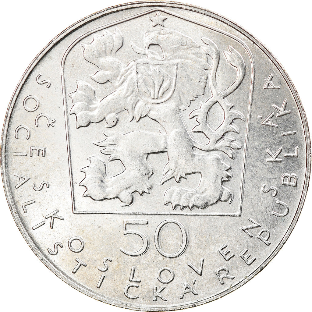 Coin, Czechoslovakia, 50 Korun, 1971, AU(50-53), Silver, KM:72