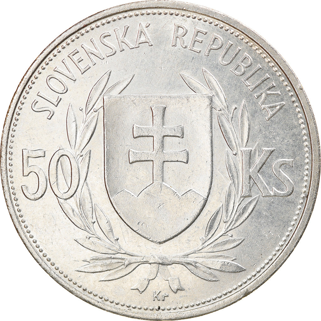 Coin, Slovakia, 50 Korun, 1944, EF(40-45), Silver, KM:10