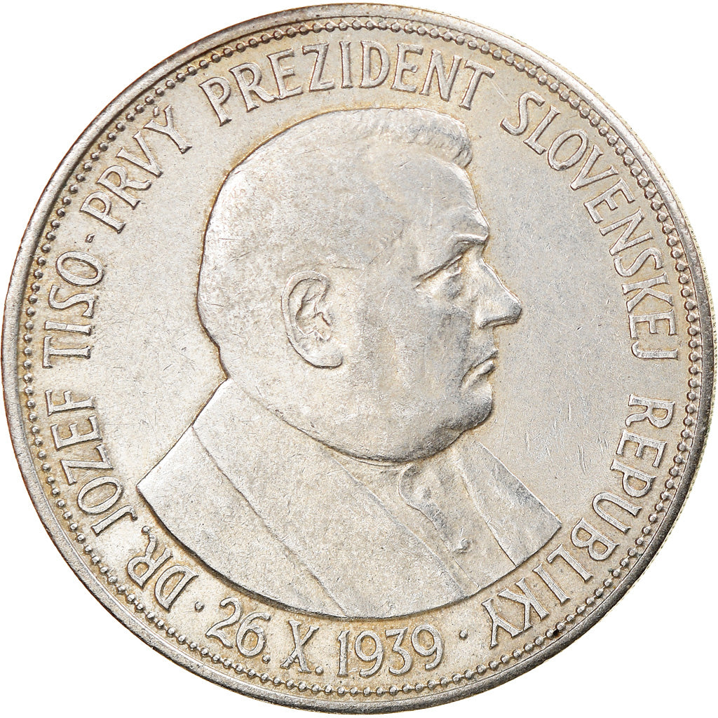Coin, Slovakia, 20 Korun, 1939, EF(40-45), Silver, KM:3
