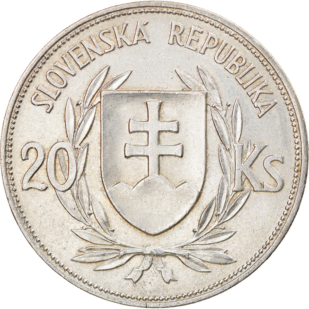 Coin, Slovakia, 20 Korun, 1939, EF(40-45), Silver, KM:3