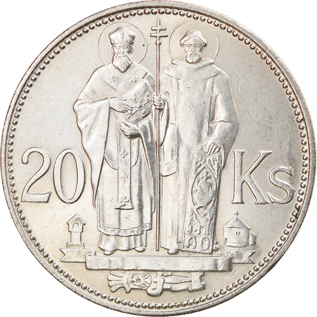Coin, Slovakia, 20 Korun, 1941, AU(55-58), Silver, KM:7.1