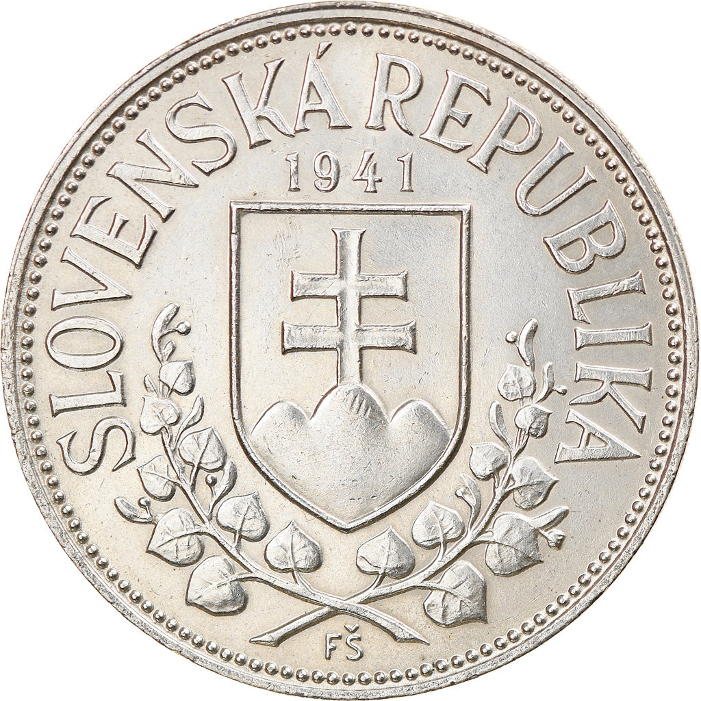 Coin, Slovakia, 20 Korun, 1941, AU(55-58), Silver, KM:7.1