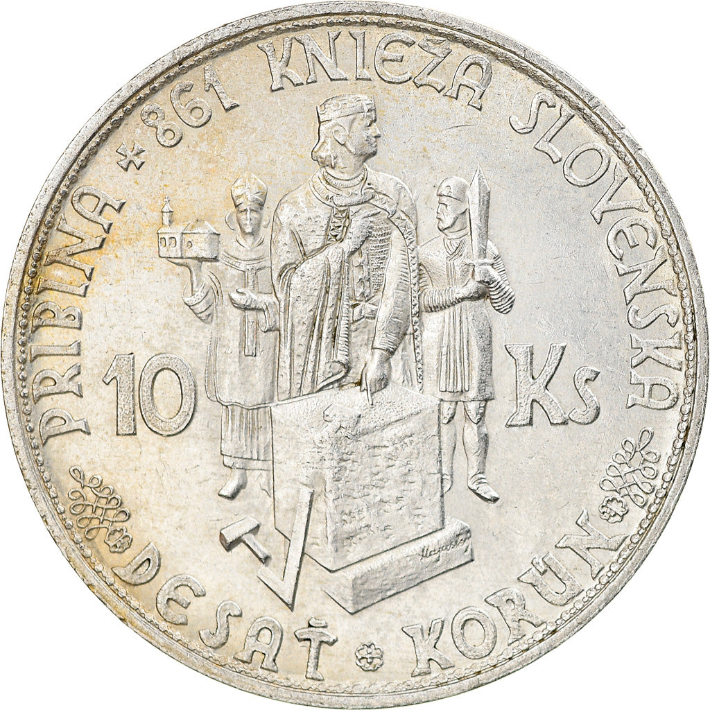 Coin, Slovakia, 10 Korun, 1944, AU(50-53), Silver, KM:9.2