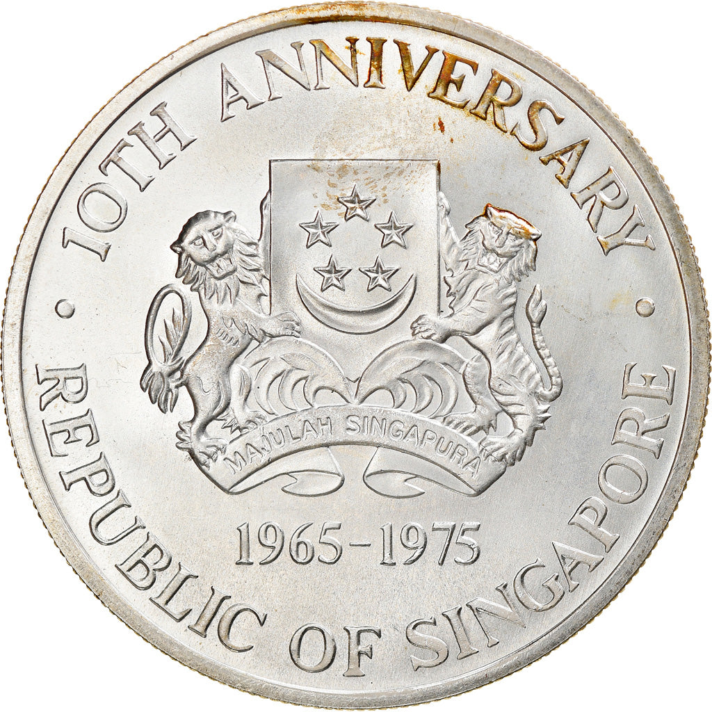 Coin, Singapore, 10 Dollars, 1975, Singapore Mint, EF(40-45), Silver, KM:11