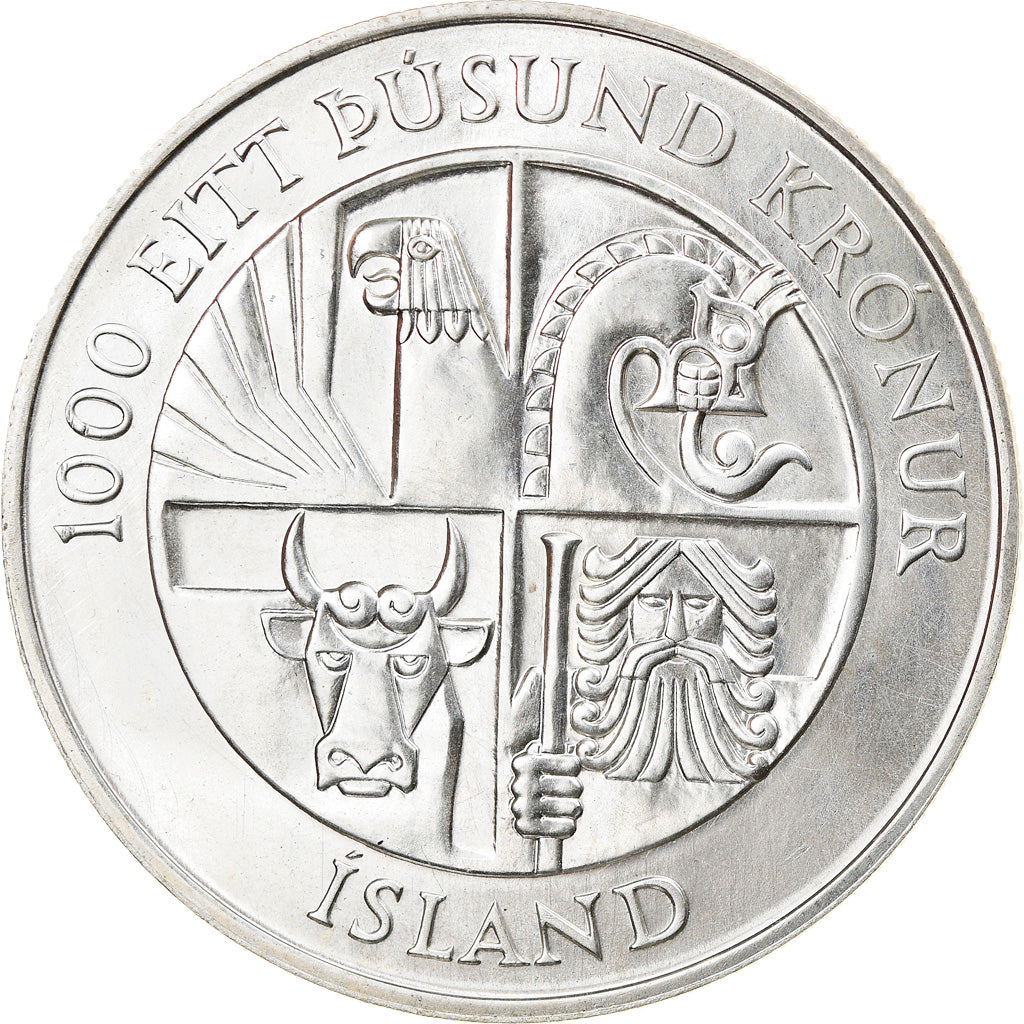 Moneta, Islanda, 1000 Kronur, 1974, SPL-, Argento, KM:21