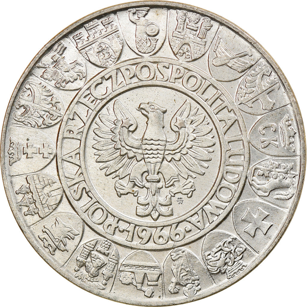 Münze, Polen, 100 Zlotych, 1966, Warsaw, VZ, Silber, KM:57