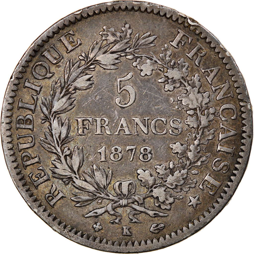 Monnaie, France, Hercule, 5 Francs, 1878, Bordeaux, TB, Argent, Gadoury:745a