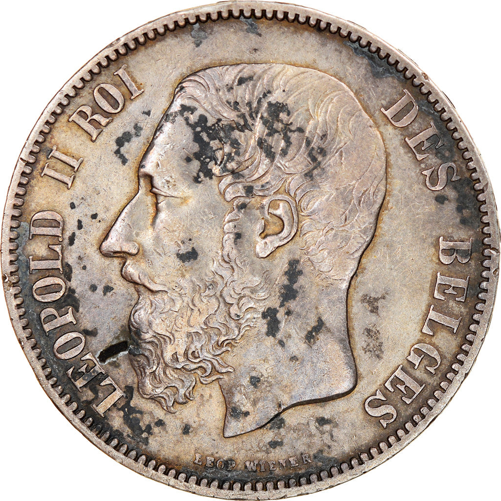 Münze, Belgien, Leopold II, 5 Francs, 5 Frank, 1873, SS, Silber, KM:24