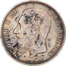 Münze, Belgien, Leopold II, 5 Francs, 5 Frank, 1873, SS, Silber, KM:24