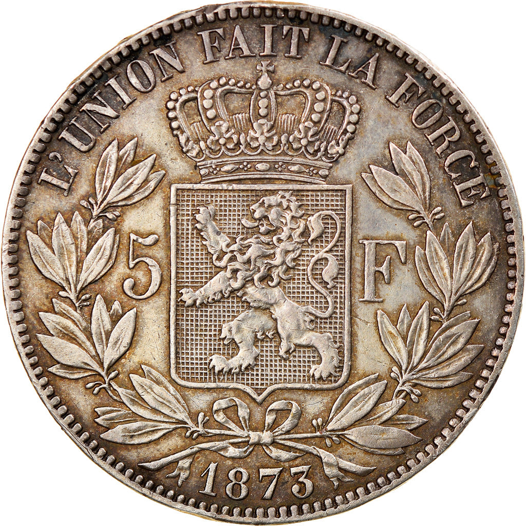Münze, Belgien, Leopold II, 5 Francs, 5 Frank, 1873, SS, Silber, KM:24
