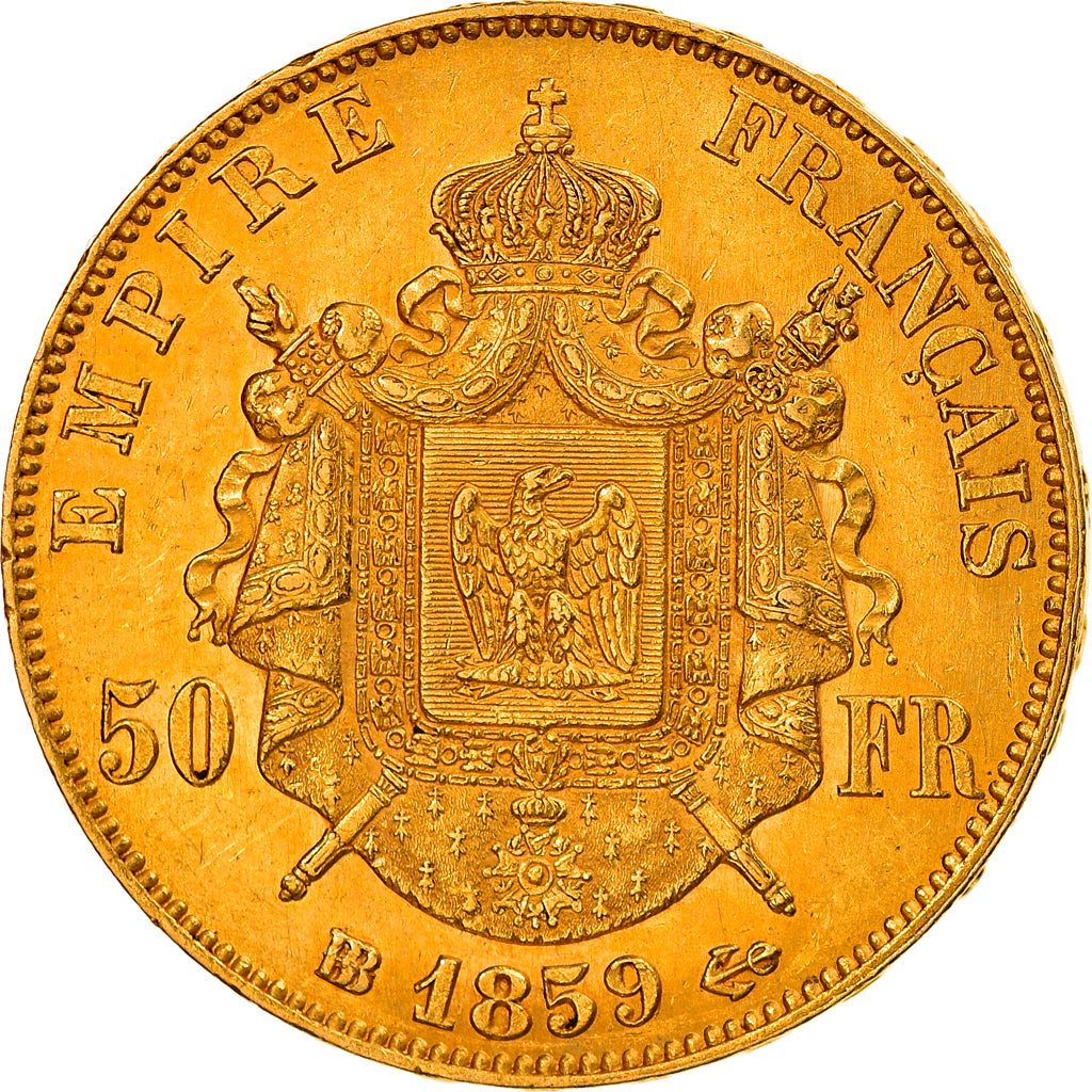 Monnaie, France, Napoleon III, Napoléon III, 50 Francs, 1859, Strasbourg, SUP