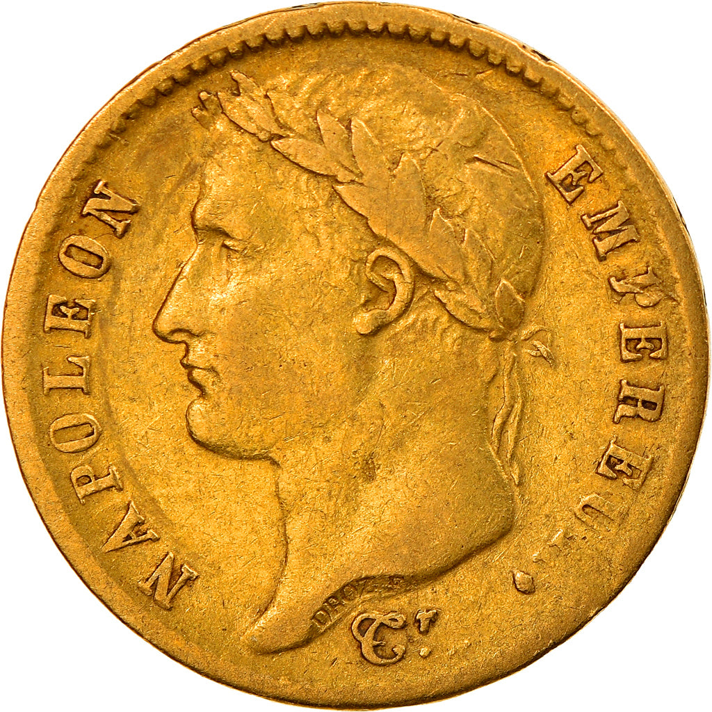 Moneta, Francia, Napoléon I, 20 Francs, 1811, Paris, MB+, Oro, KM:695.1