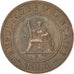 FRENCH INDO-CHINA, Cent, 1893, Paris, KM #1, VF(30-35), Bronze, 31, Lecompte...