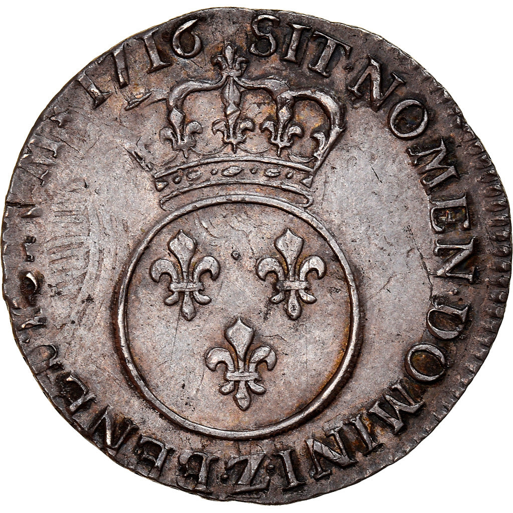 Münze, Frankreich, Louis XV, 1/10 Écu Vertugadin, 12 Sols, 1/10 ECU, 1716