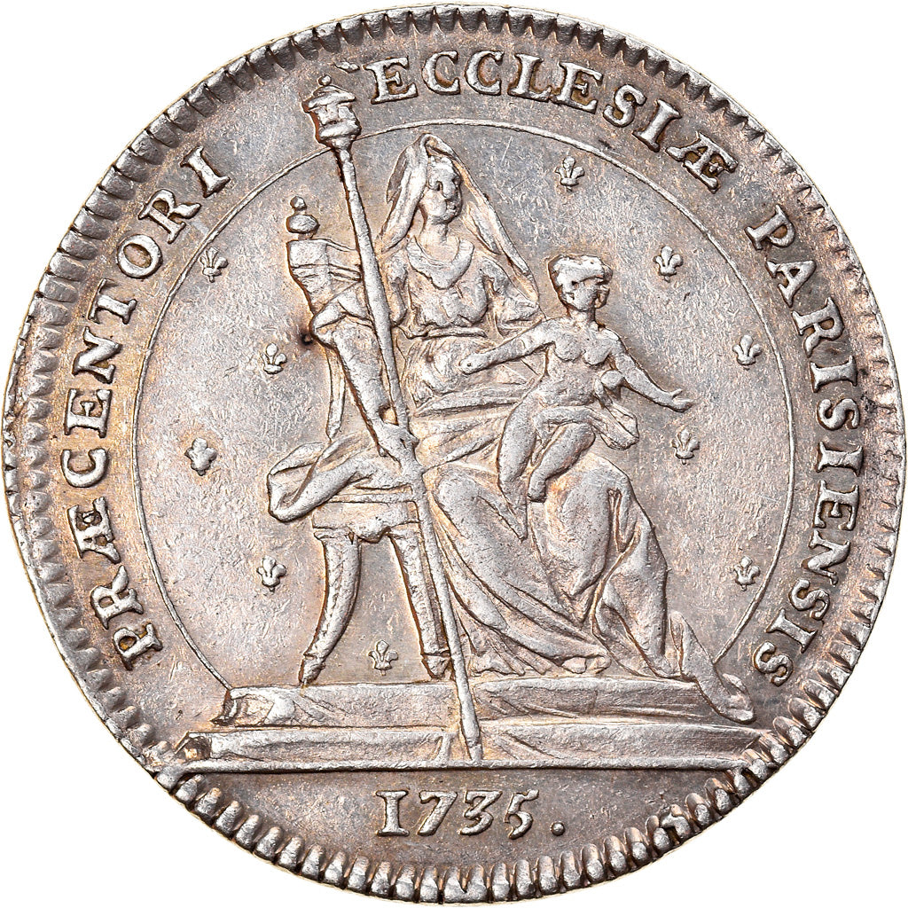Francja, Token, Université de Paris, Écoles de Paris, 1735, EF(40-45), Srebro