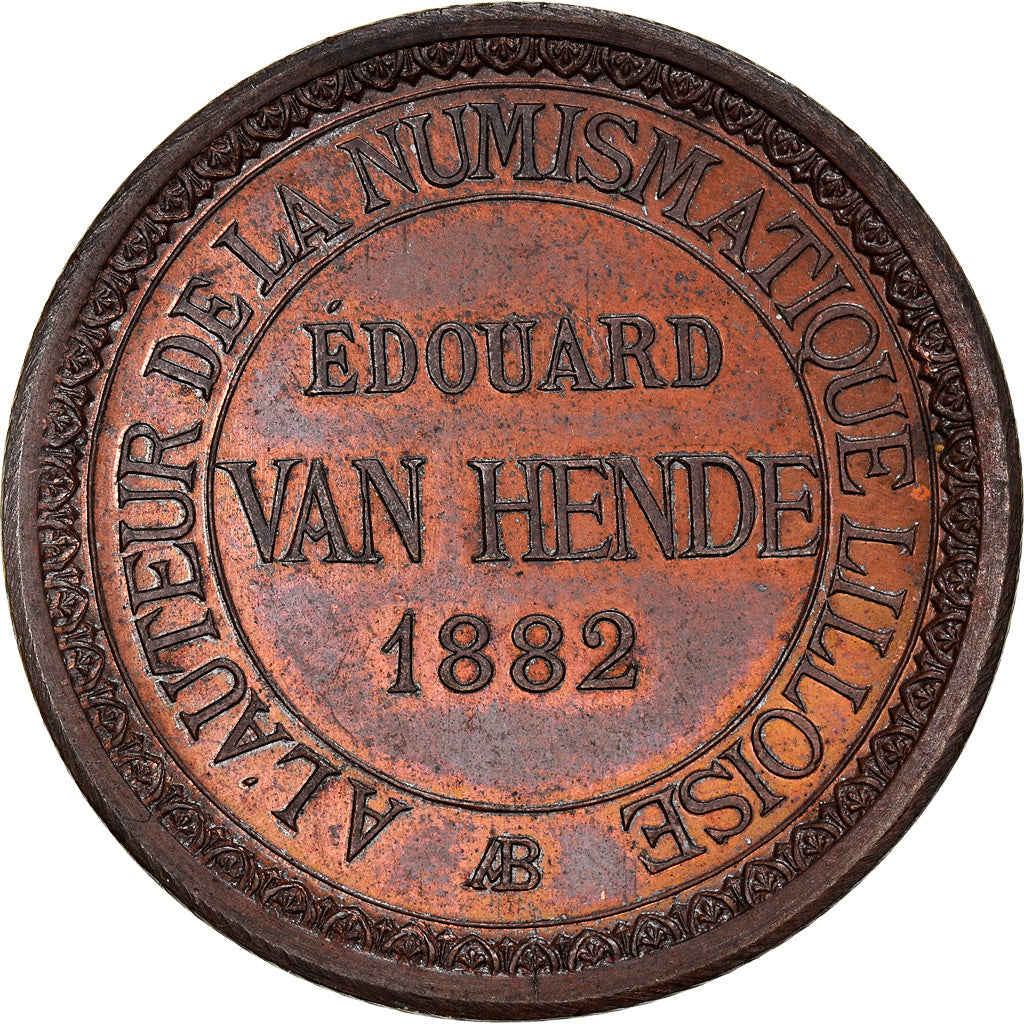 Francja, Token, Édouard Van Hende, Lille, 1882, MS(63), Miedź