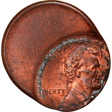 Monnaie, États-Unis, Cent, Date incertaine, Atelier incertain, Off centered