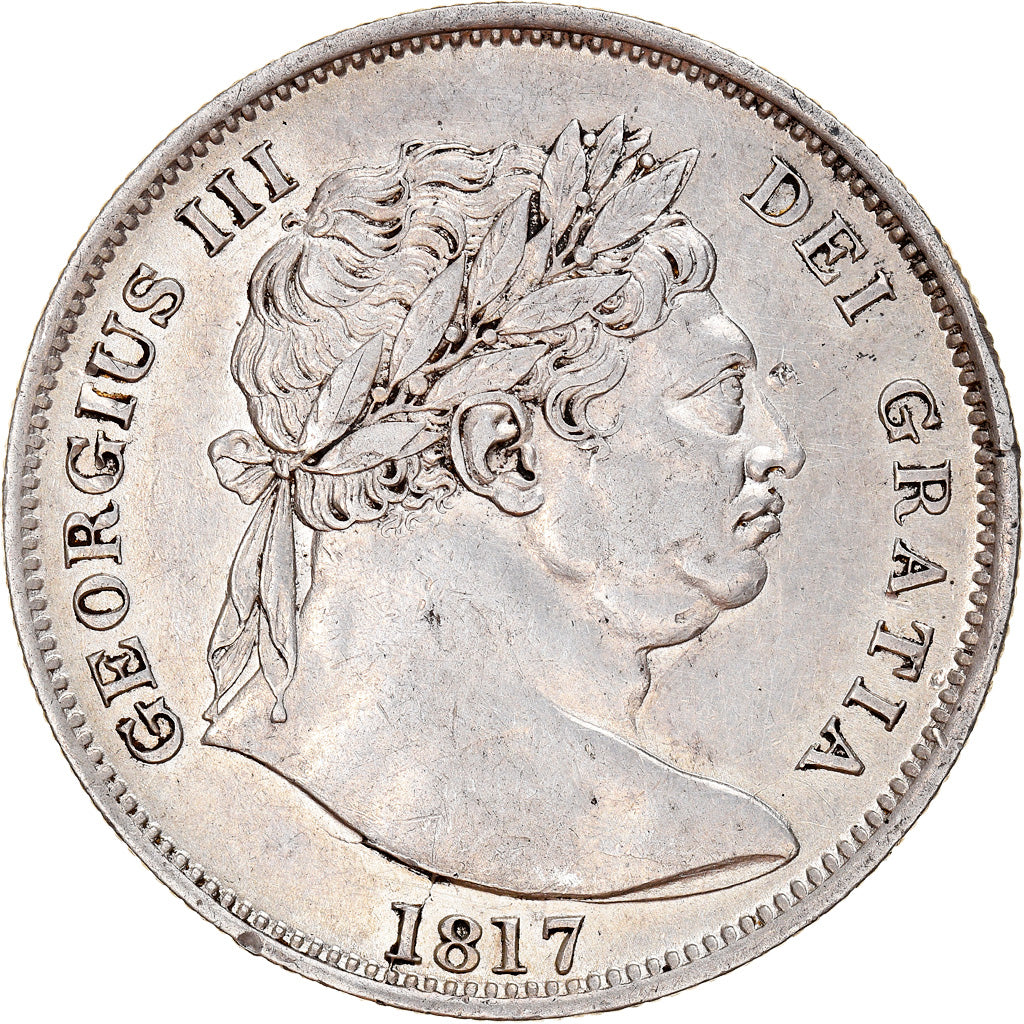 Coin, Great Britain, George III, 1/2 Crown, 1817, AU(50-53), Silver, KM:667