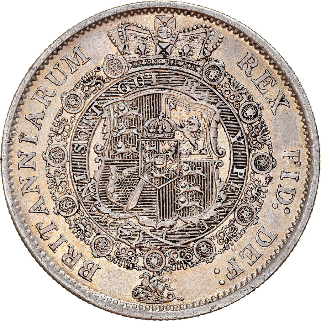 Coin, Great Britain, George III, 1/2 Crown, 1817, AU(50-53), Silver, KM:667