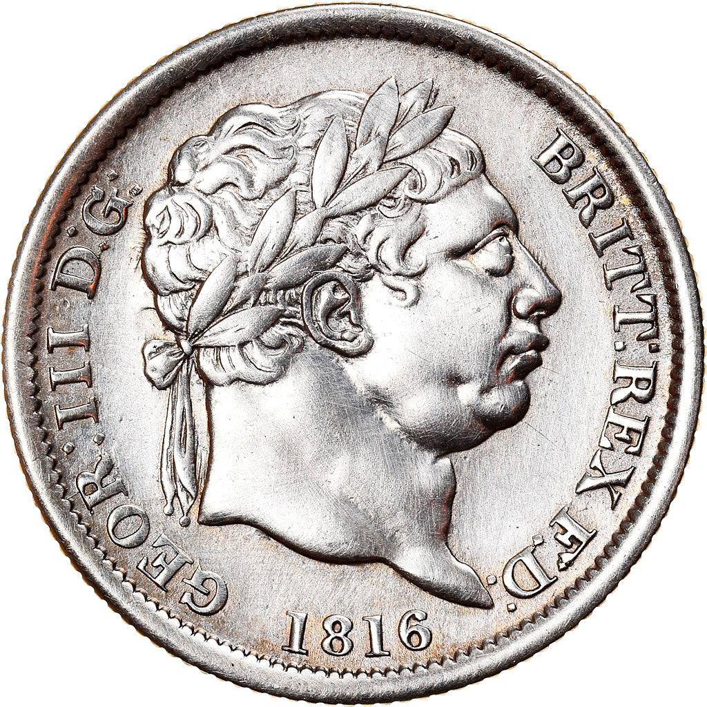 Coin, Great Britain, George III, Shilling, 1816, AU(50-53), Silver, KM:666