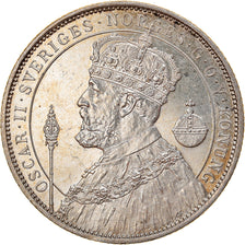 Coin, Sweden, Oscar II, 2 Kronor, 1897, MS(60-62), Silver, KM:762