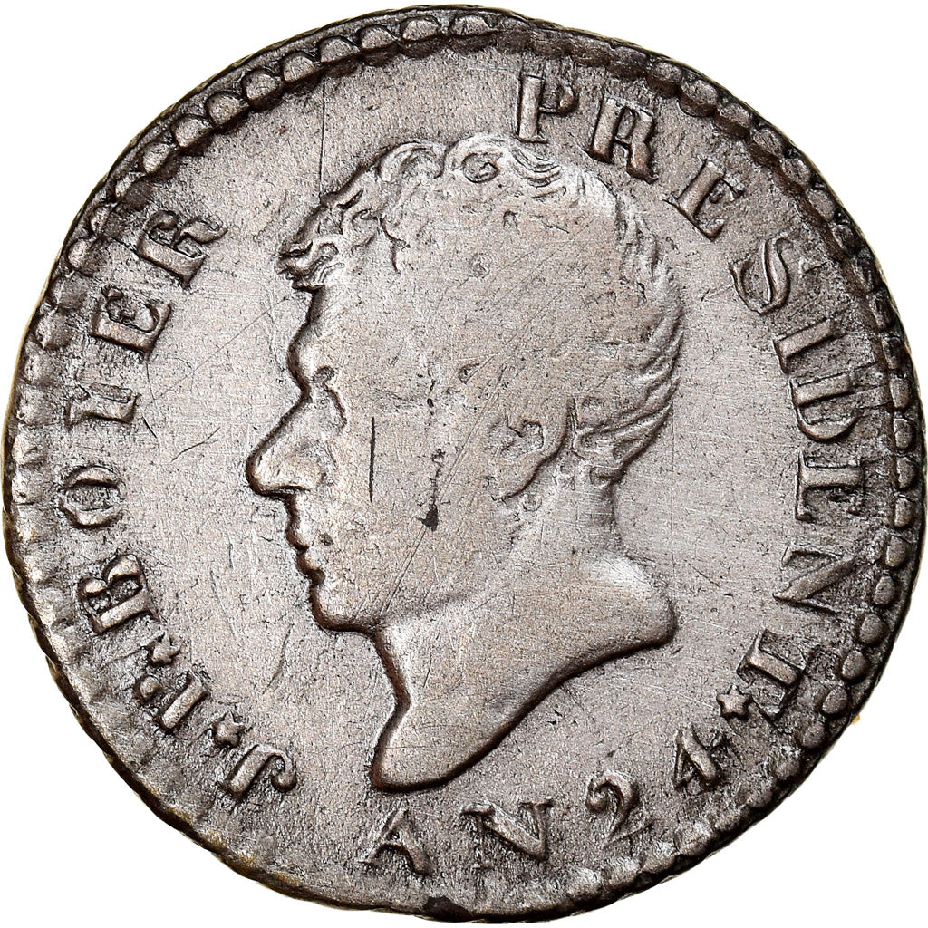 Coin, Haiti, 12 Centimes, An 24 (1827), EF(40-45), Silver, KM:19