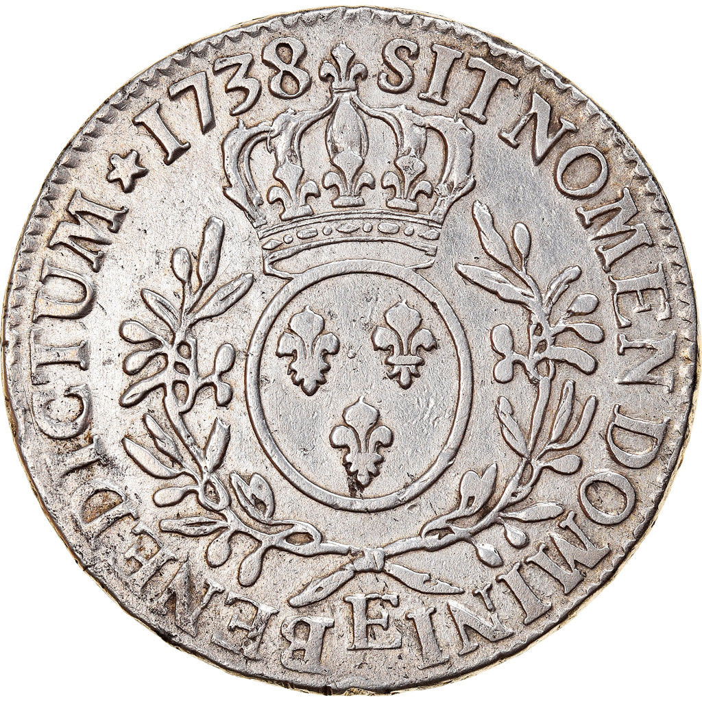 Coin, France, Louis XV, Écu aux branches d'olivier, Ecu, 1738, Tours