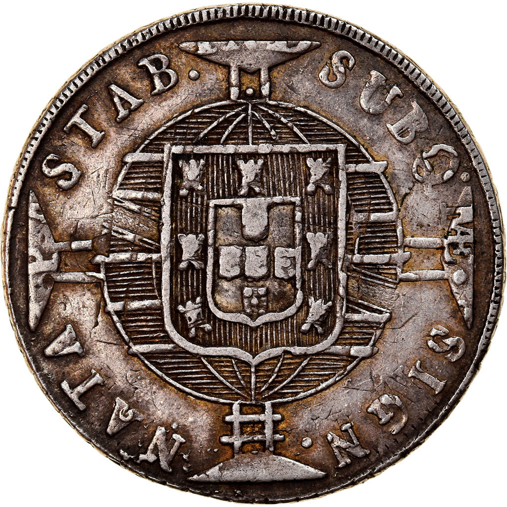 Moneda, Brasil, João VI, 960 Reis, 1820, Bahia, MBC, Plata, KM:326.2