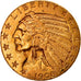 Monnaie, États-Unis, Indian Head, $5, Half Eagle, 1908, U.S. Mint