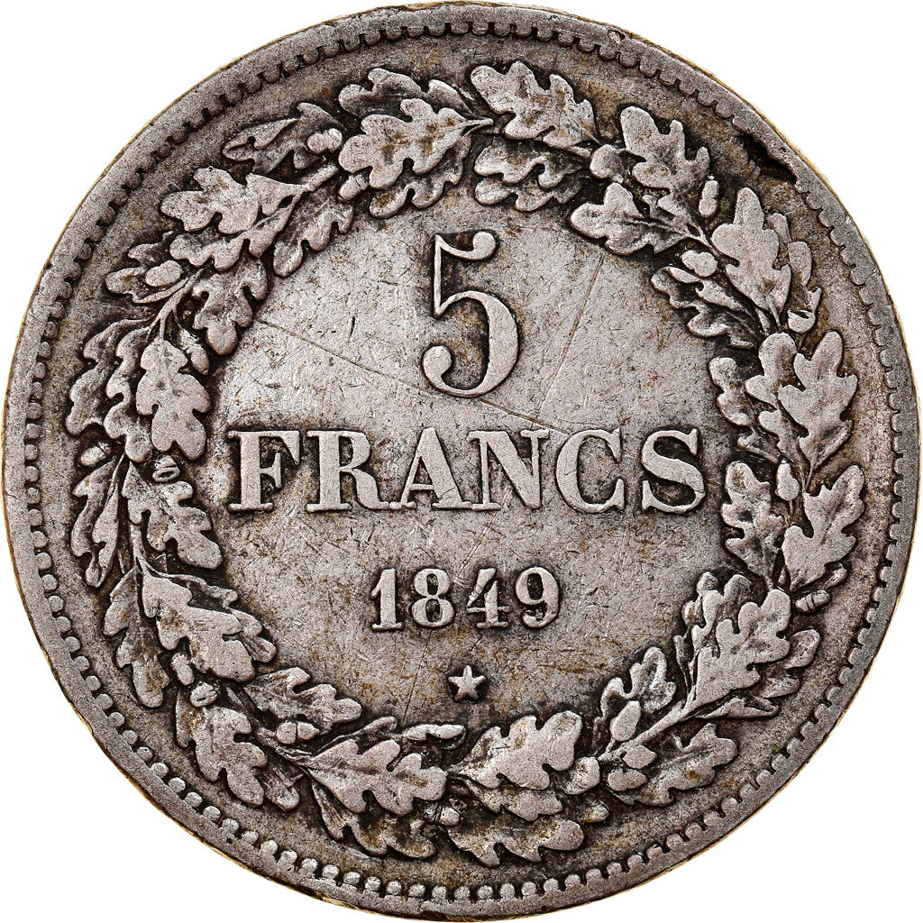 Coin, Belgium, Leopold I, 5 Francs, 5 Frank, 1849, VF(30-35), Silver, KM:3.2