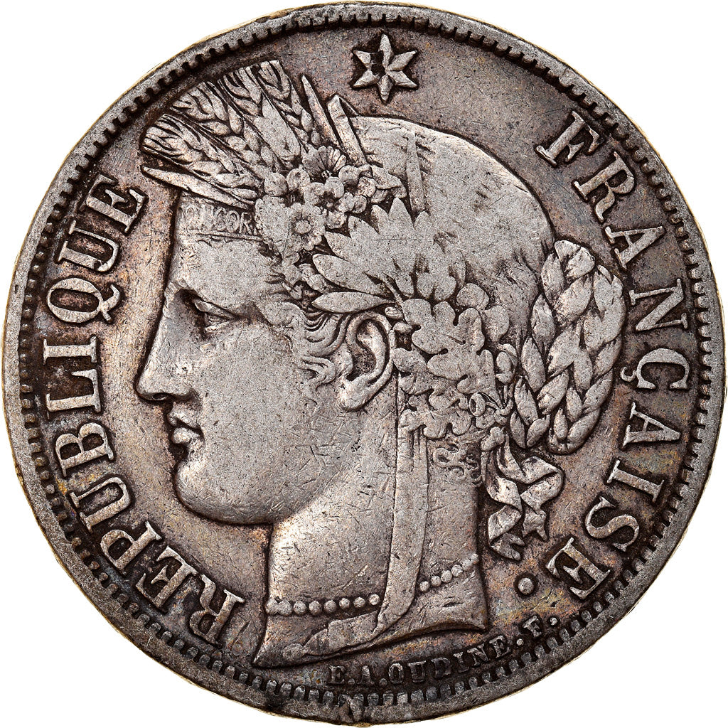 Coin, France, Cérès, 5 Francs, 1870, Bordeaux, VF(30-35), Silver, KM:818.2